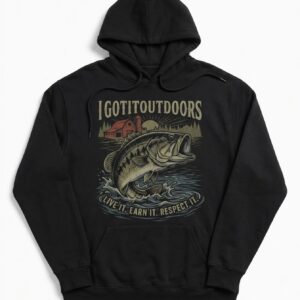 Bass Fishing Hoodie – Black