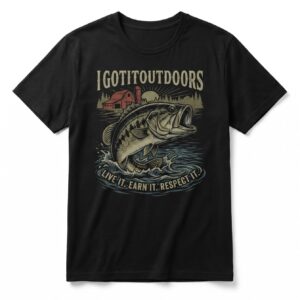 Bass Fishing T-Shirt – Black