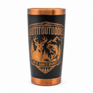 20oz Stainless Steel Tumbler – Black & Copper