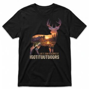 Double Exposure Hunting & Fishing T-Shirt – Black