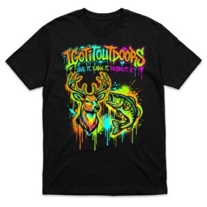 Graffiti Hunting & Fishing T-Shirt – Black