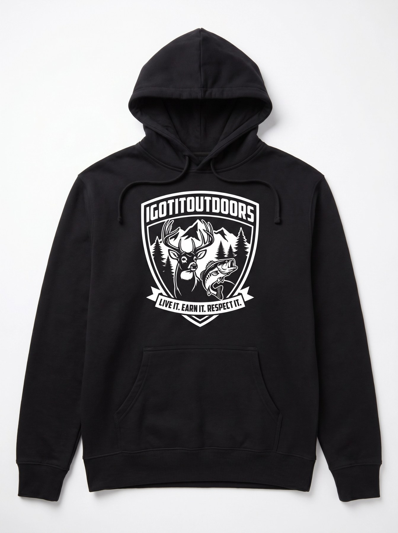 Graffiti Hunting & Fishing Hoodie – Black