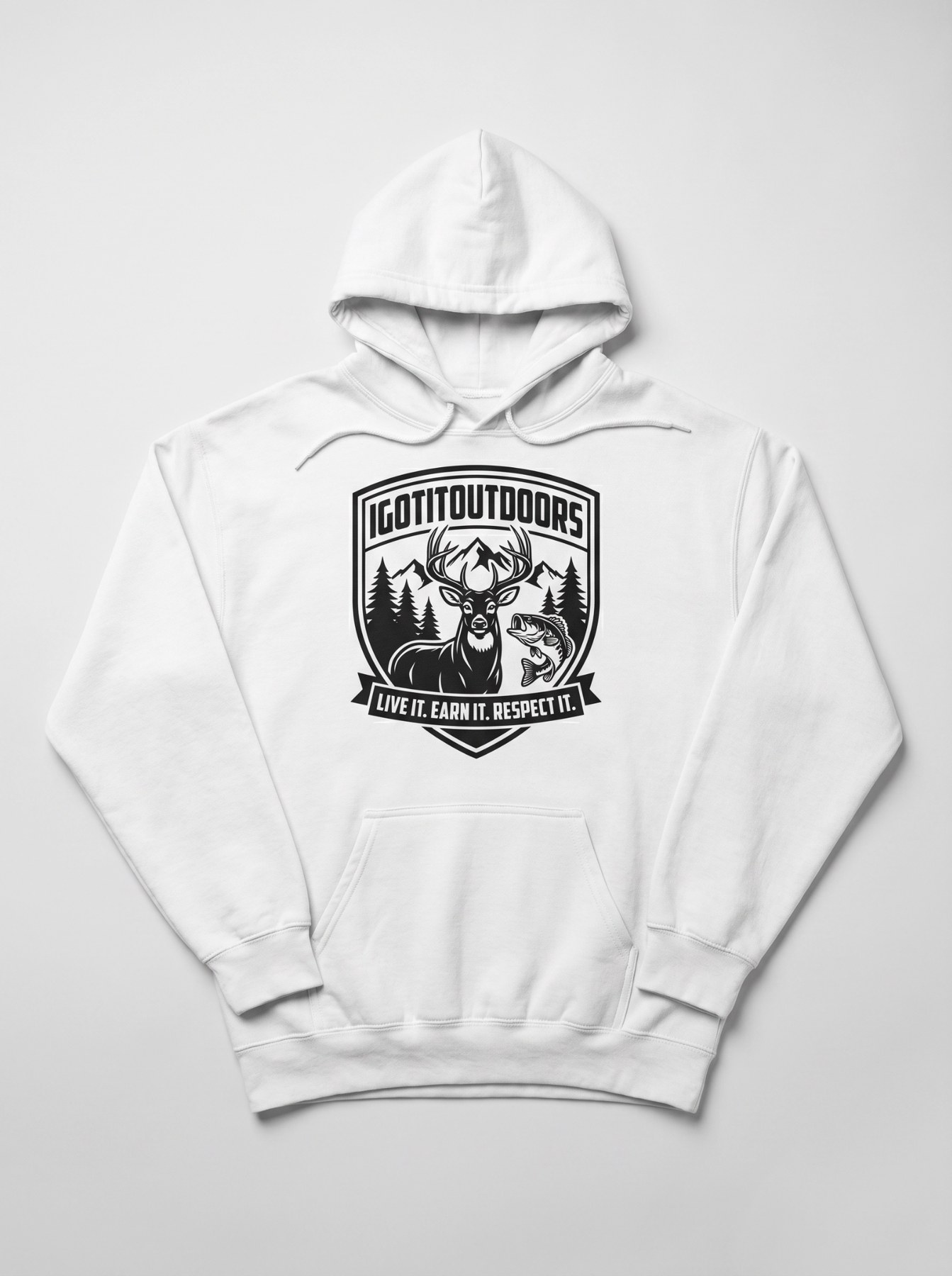 Hunting & Fishing Hoodie – White