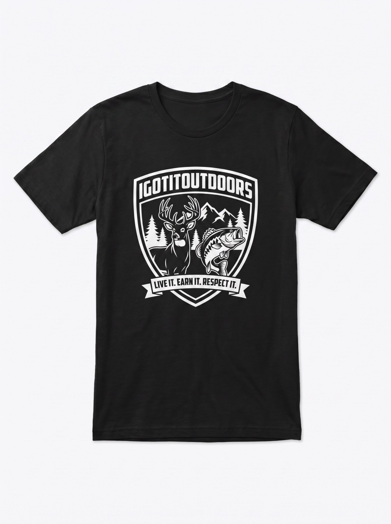 Hunting & Fishing T-Shirt – Black