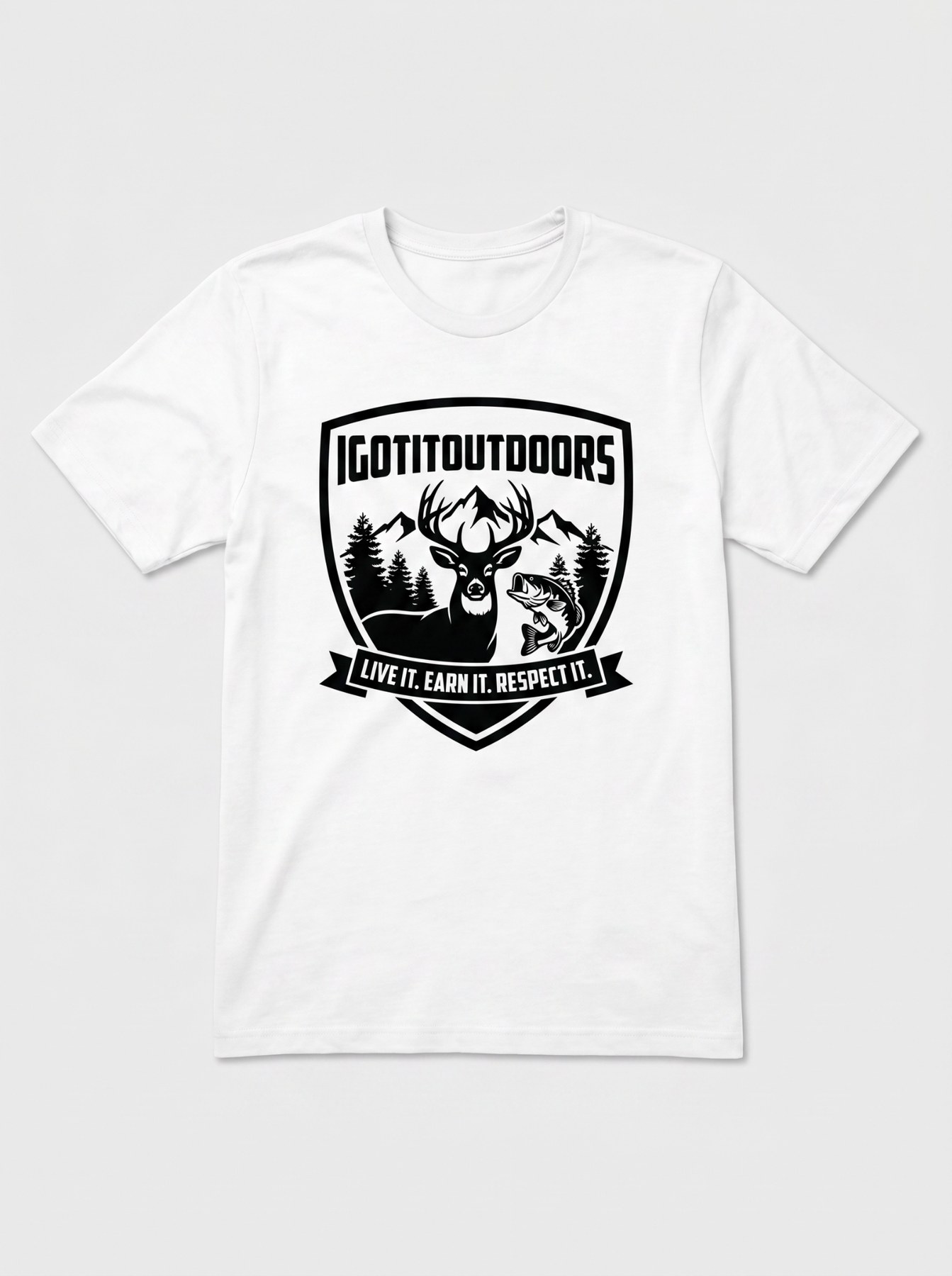 Hunting & Fishing T-Shirt – White