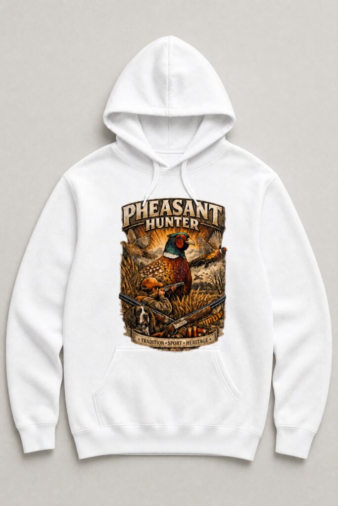 Pheasant Hunter Tradition Hoodie – White