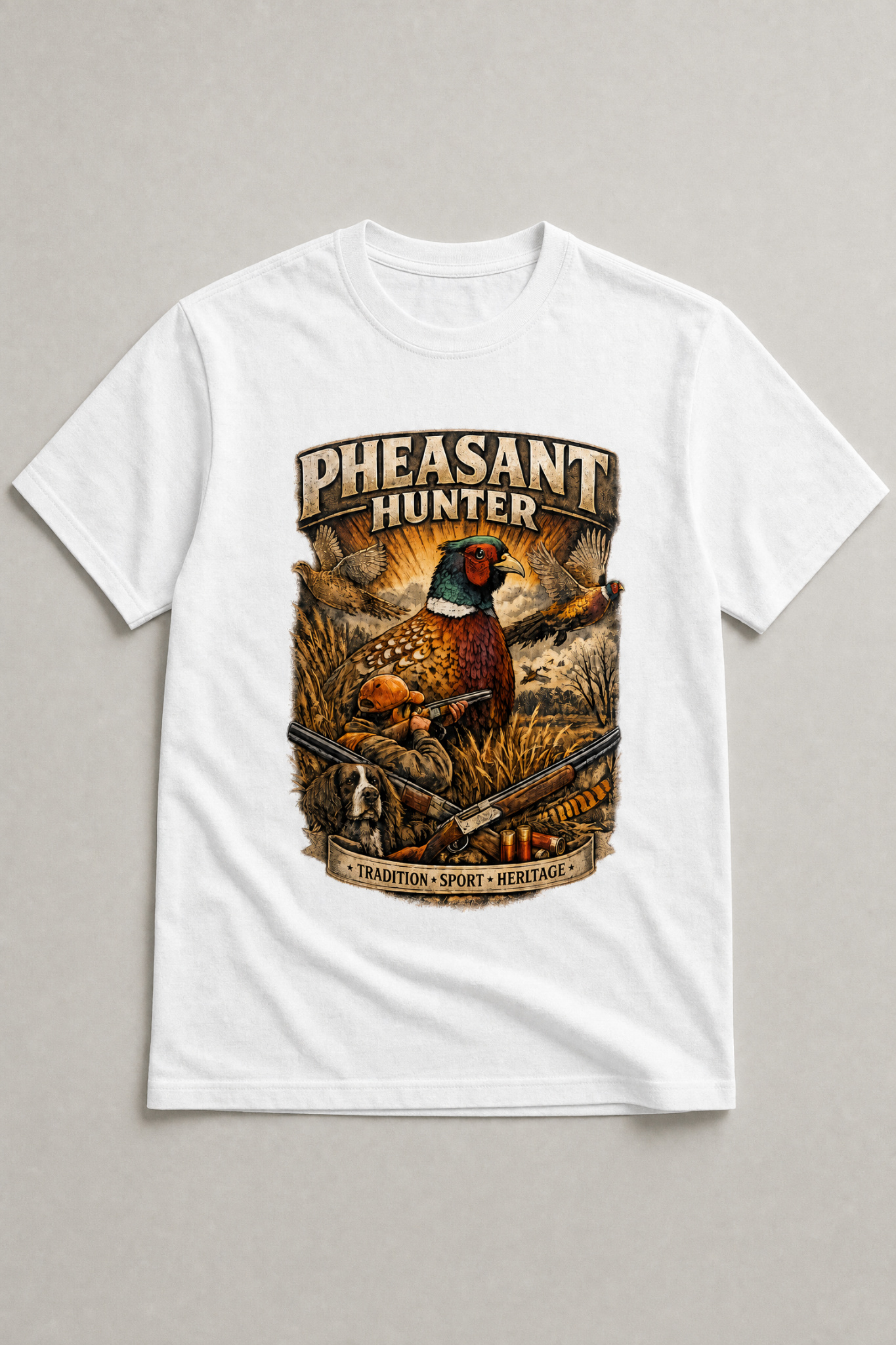 Pheasant Hunter Tradition T-Shirt – White